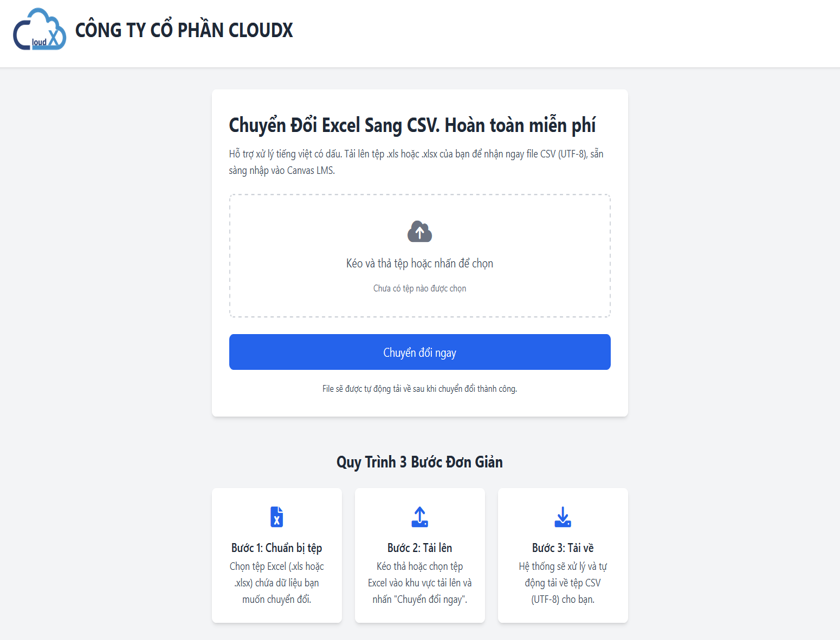 Công Cụ Chuyển Đổi Excel Sang CSV Miễn Phí - CloudX