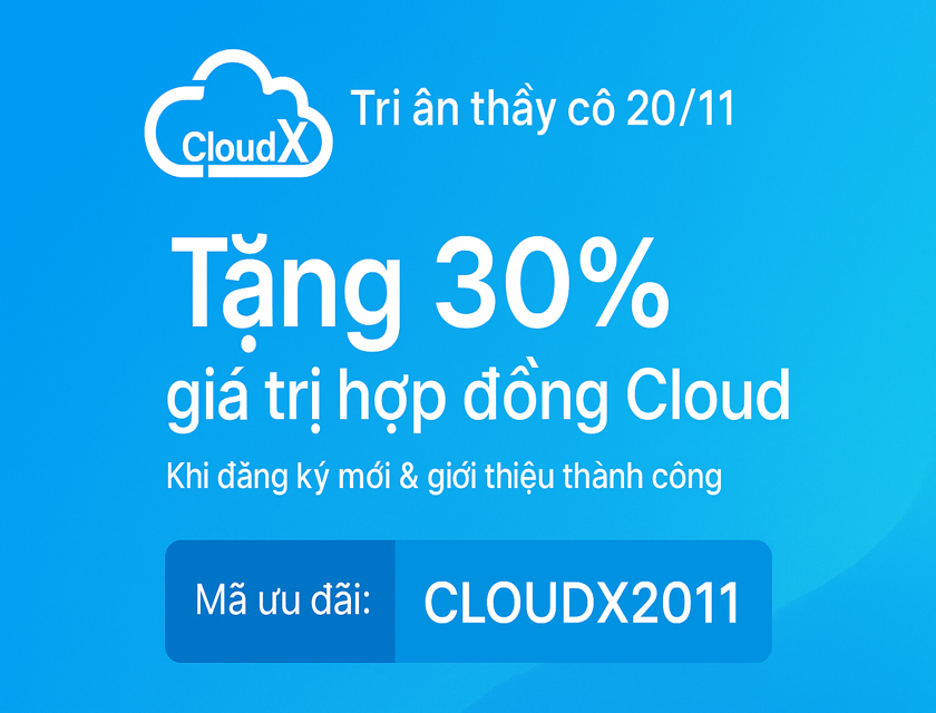 CloudX ưu đãi đặc biệt 20/11/2025