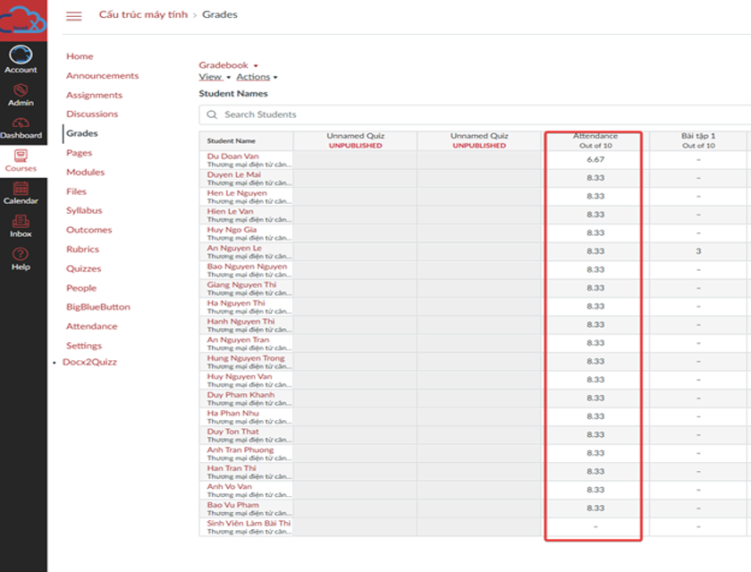Hướng dẫn sử dụng tính năng điểm danh trên Canvas LMS tại CloudX